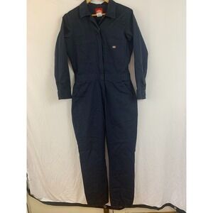 Dickies Work Coveralls Navy Mechanic Shop Jumpsuit Size Medium
